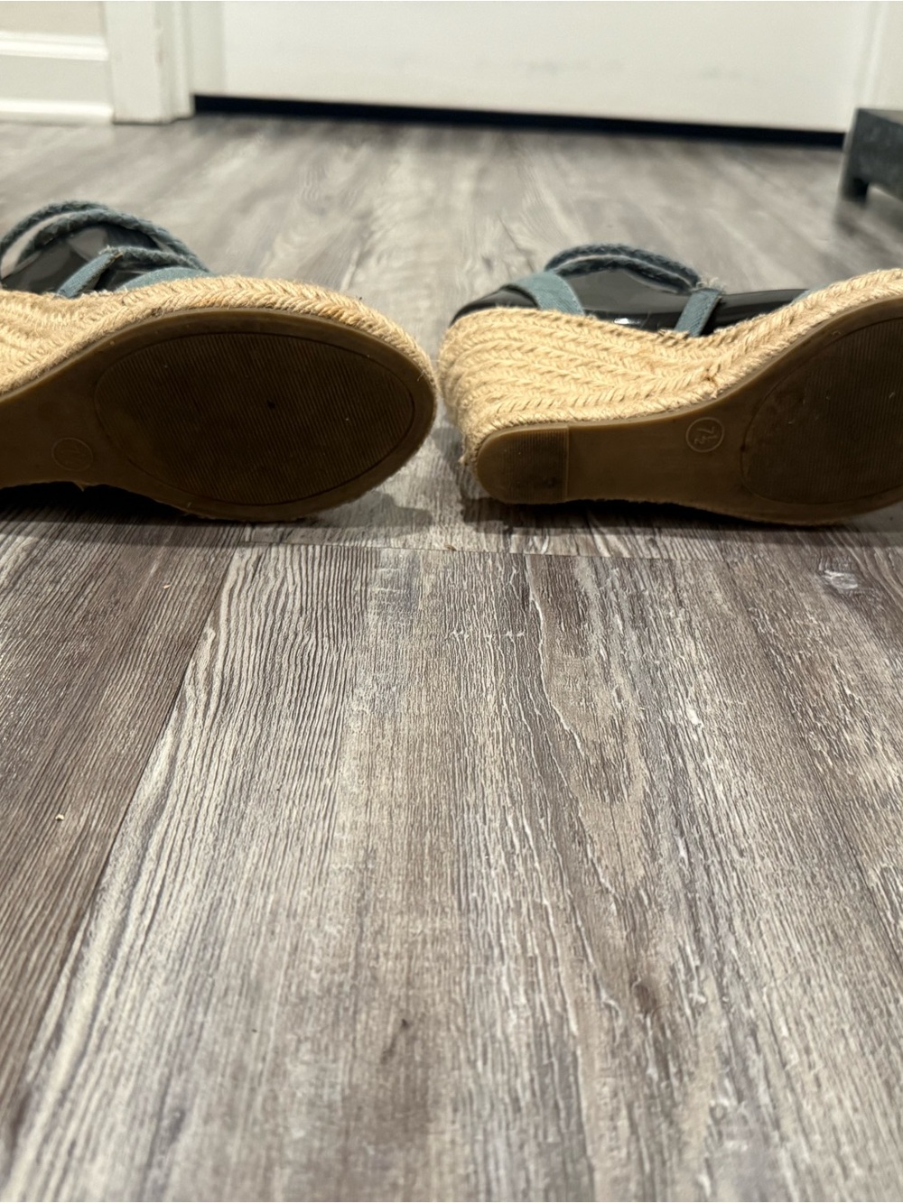 Merona Denim Tie-Up Wedge Sandal in Blue - Picture 7 of 8